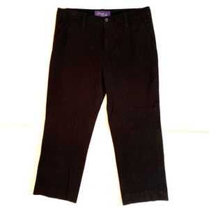 NYDJ Cotton Stretch Trouser Black Capri Pant - 10